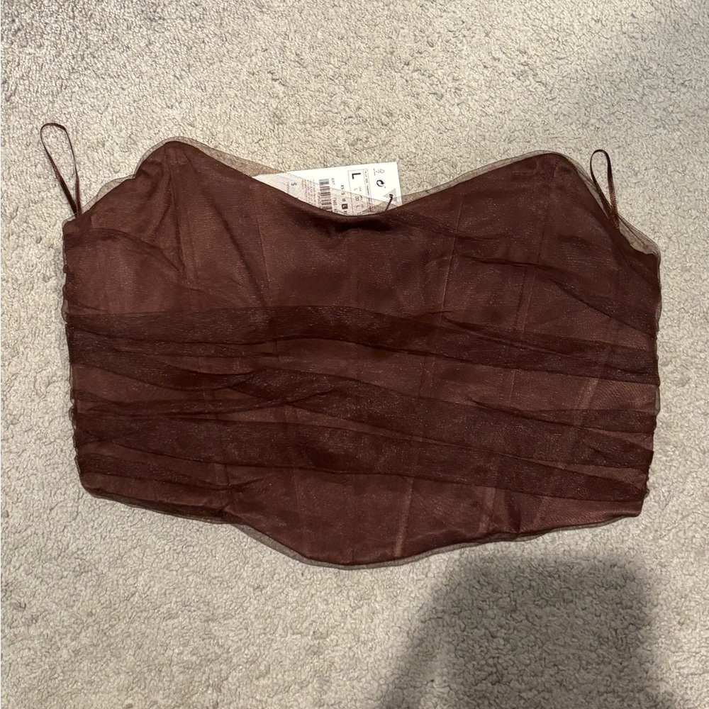Zara Brown Sheer corset